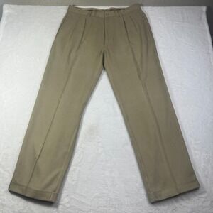 Tommy Bahama Mens 35x32 (Act 35x30.5) 100% Silk Dress Pants Straight Leg Pleated